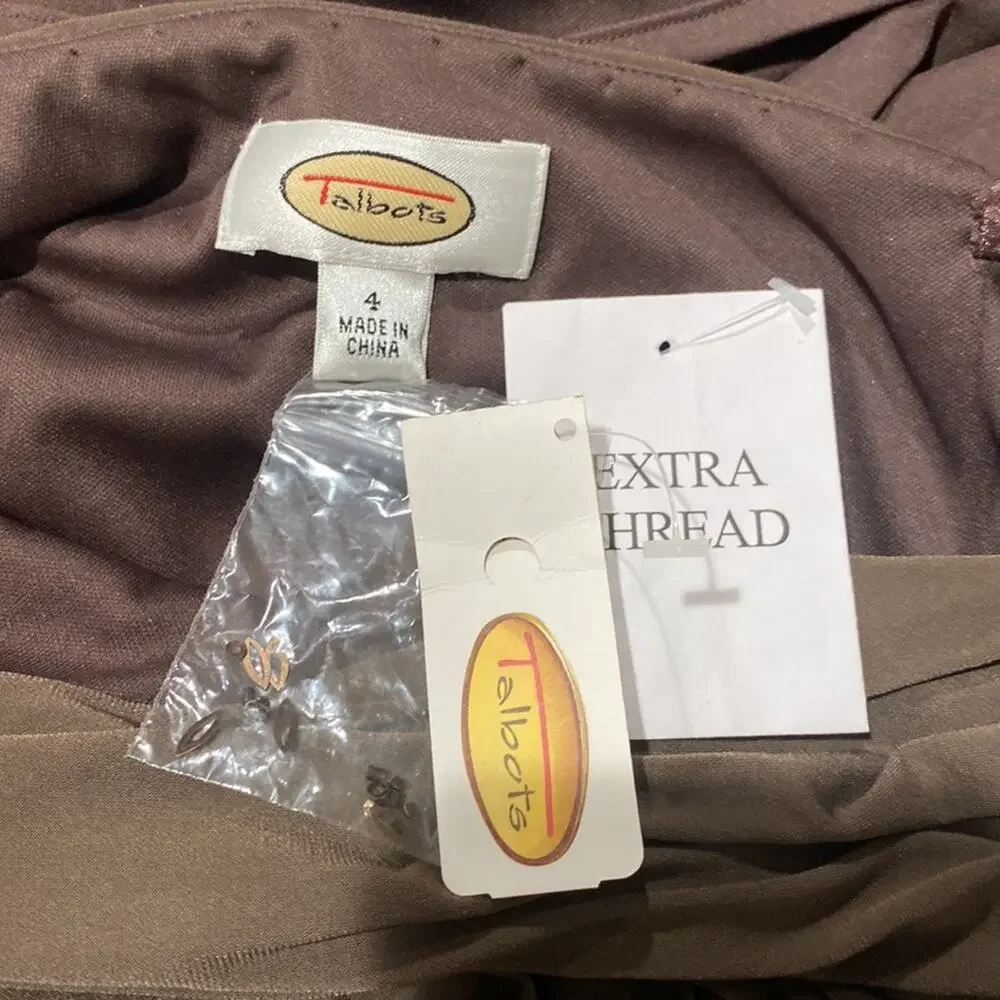 Talbots Brown One Shoulder Cocktail dress